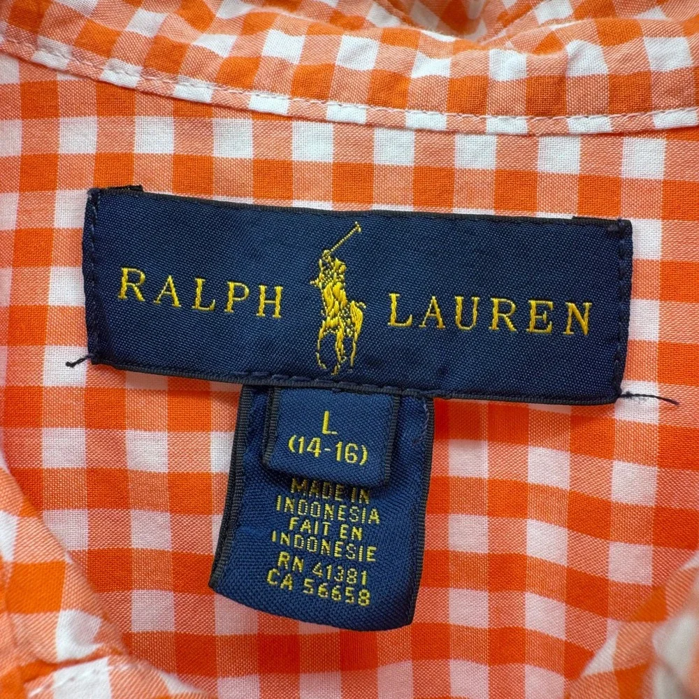 Polo Ralph Lauren Boys L 14-16 Shirt Bundle Pink Orange Red Gingham Big Pony Lot